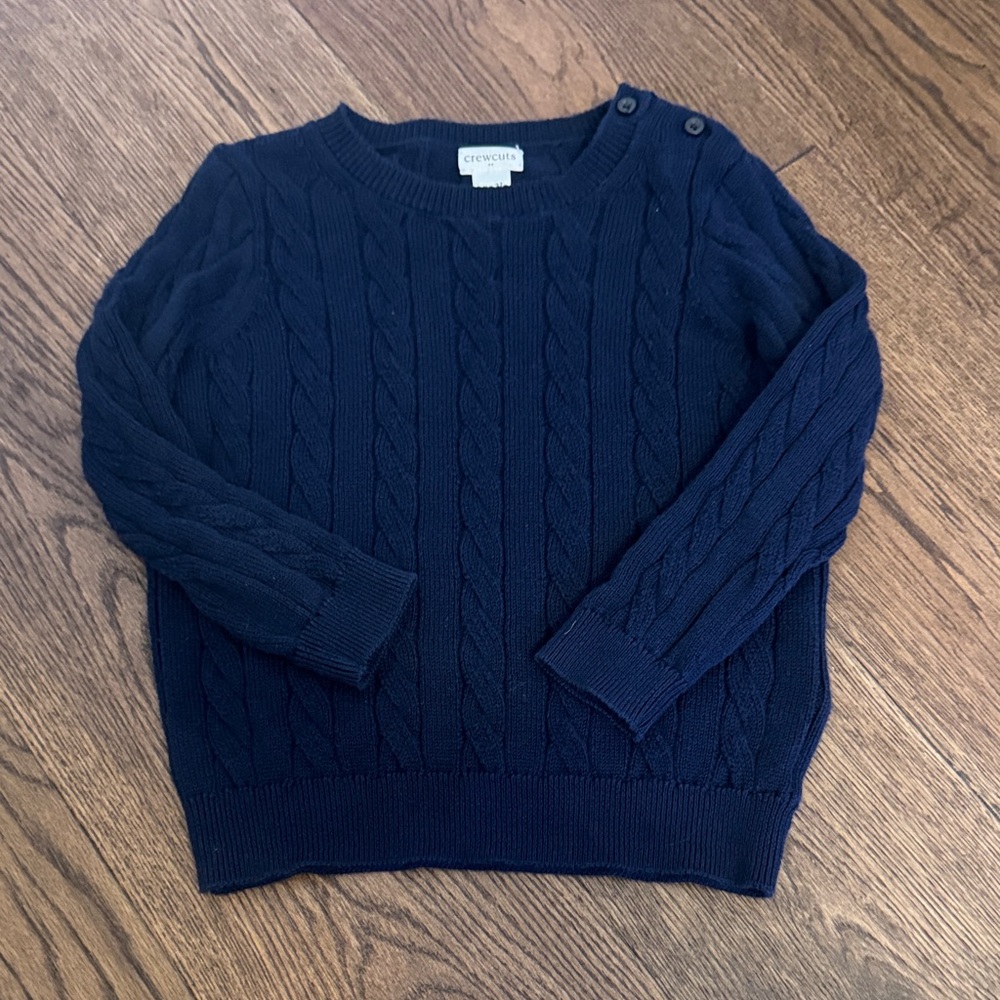 Crewcuts Dark Blue Cable Knit Sweater
